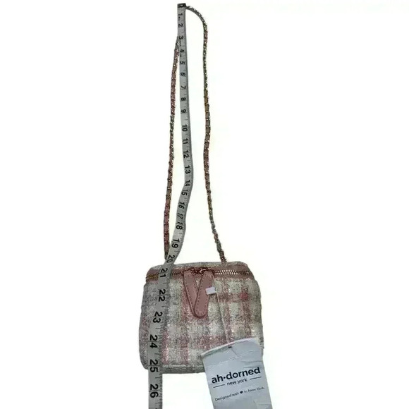 Ah-Dorned Pink Plaid Small Fragrance Bag with Crossbody Chain Zip Close - Picture 16 of 16